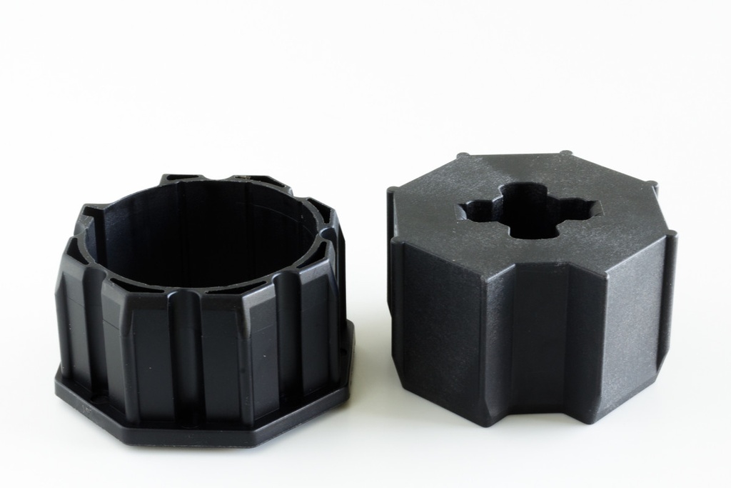 Adaptateur / Embout 60 mm tube octogonal